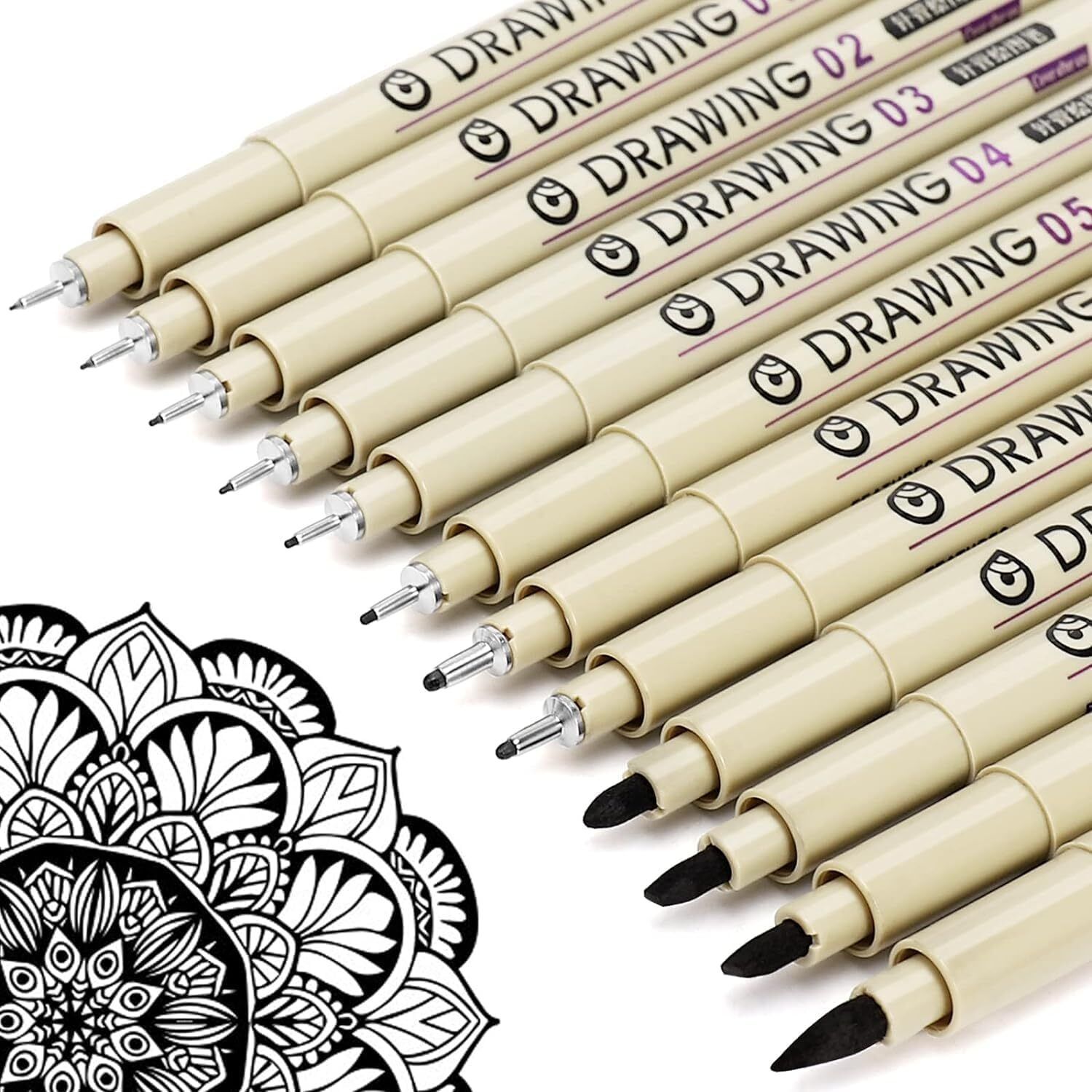 cartiva 12PCS BLACK FINELINER ART PEN SET Fineliner Pen-picture-13