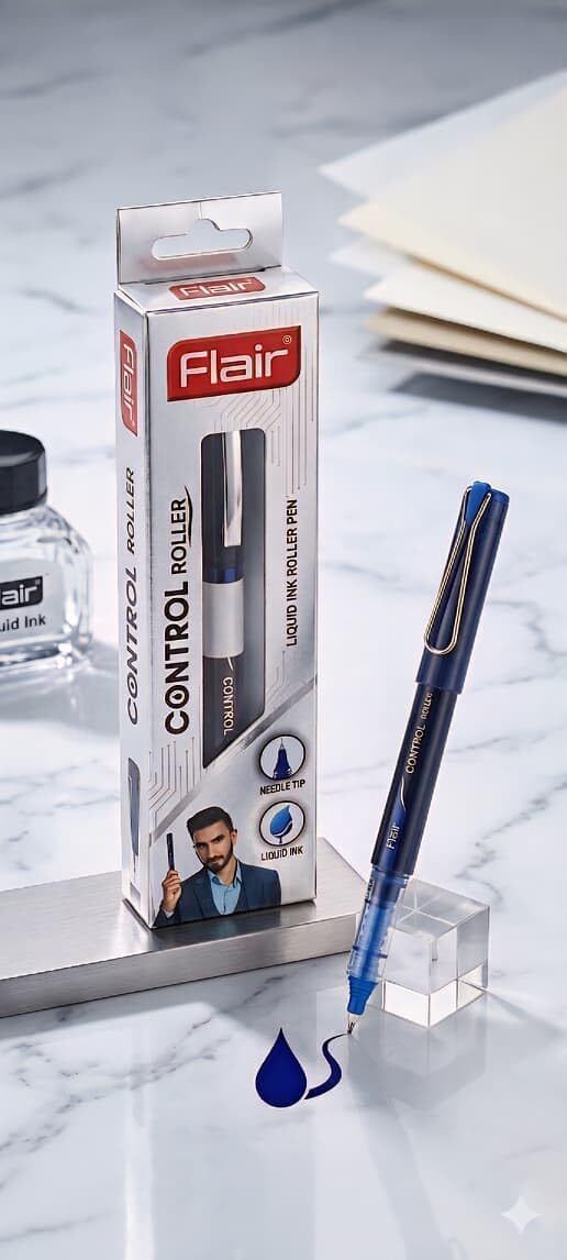 flair Control Liquid Ink Roller Pen Smooth Writing, Quick Dry, Elegant Metal Wire Clip Roller Ball Pen-picture-25