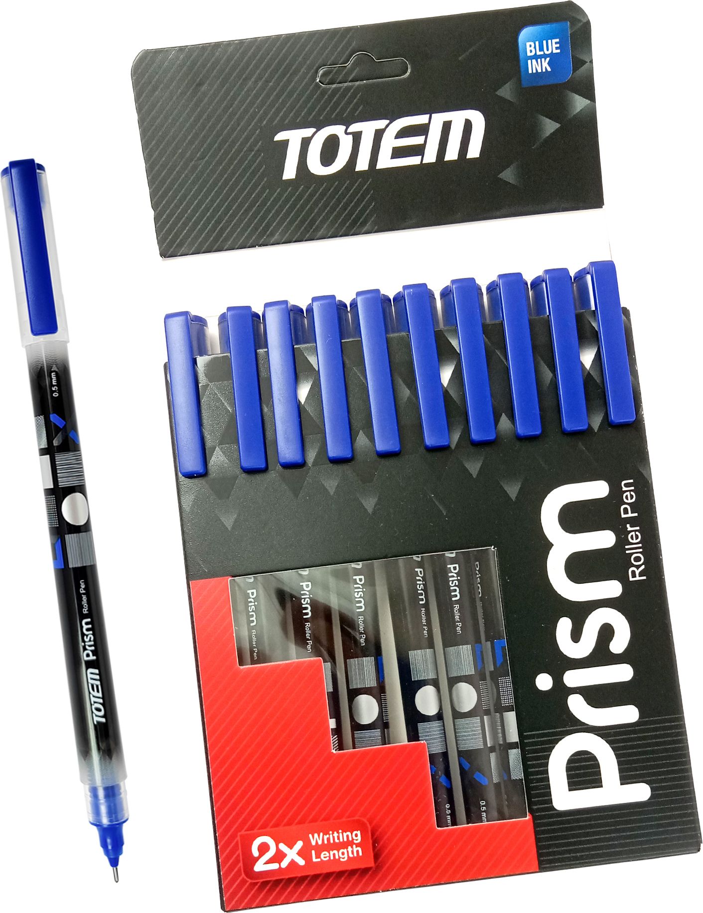 totem Prism Gel Pen Set | 30 Blue Ink|0.5mm Tip |Use & Throw Pen | Smooth Writing Gel Pen-picture-0