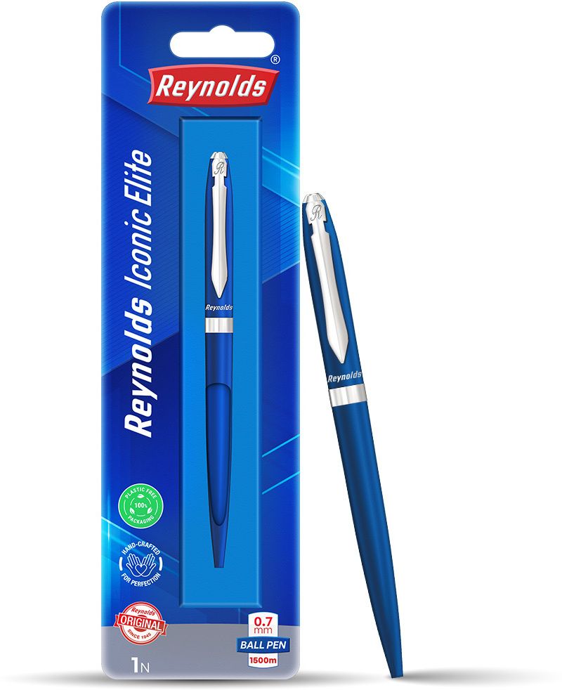 reynolds Premium Metal Pen with Twist Mechanism, Iconic Elite Navy Blue Ball Pen-picture-24