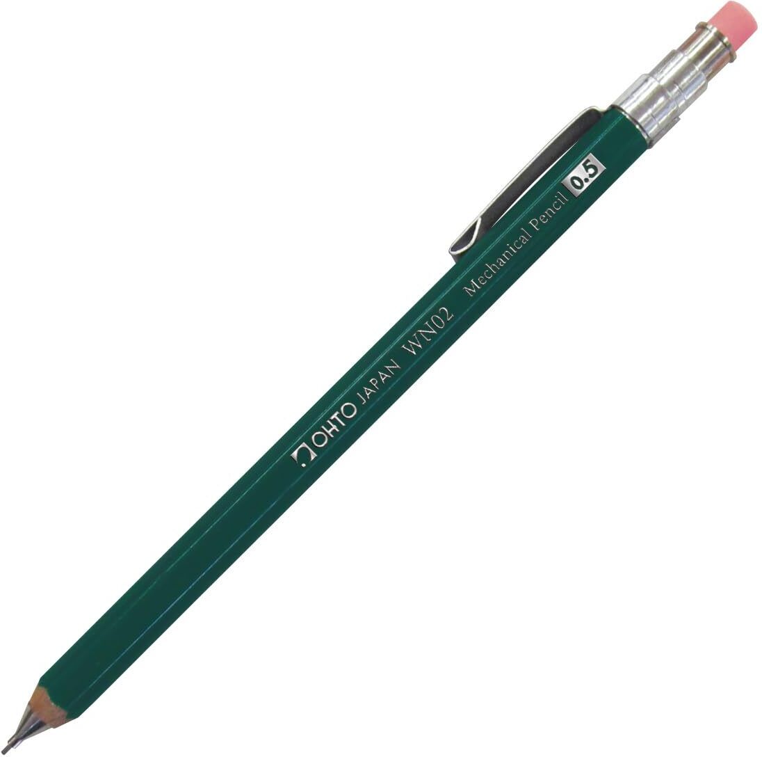 WN02 Compact Wooden Mechanical Pencil 0.5mm Green | Pocket-Friendly Refillable Mechanical Pencil-image-6