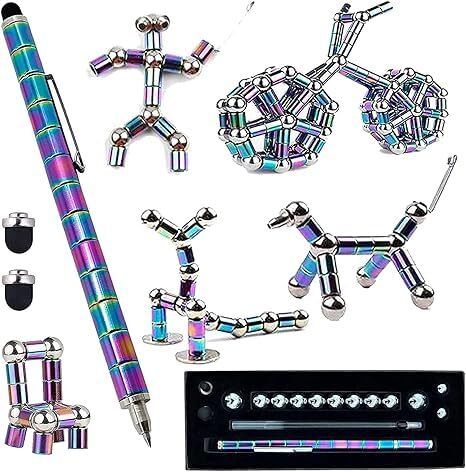 tatsam Magnetic Fidget Pen | Decompression Toy Pen with Magnetic Rings and Steel Ball Pen-picture-25