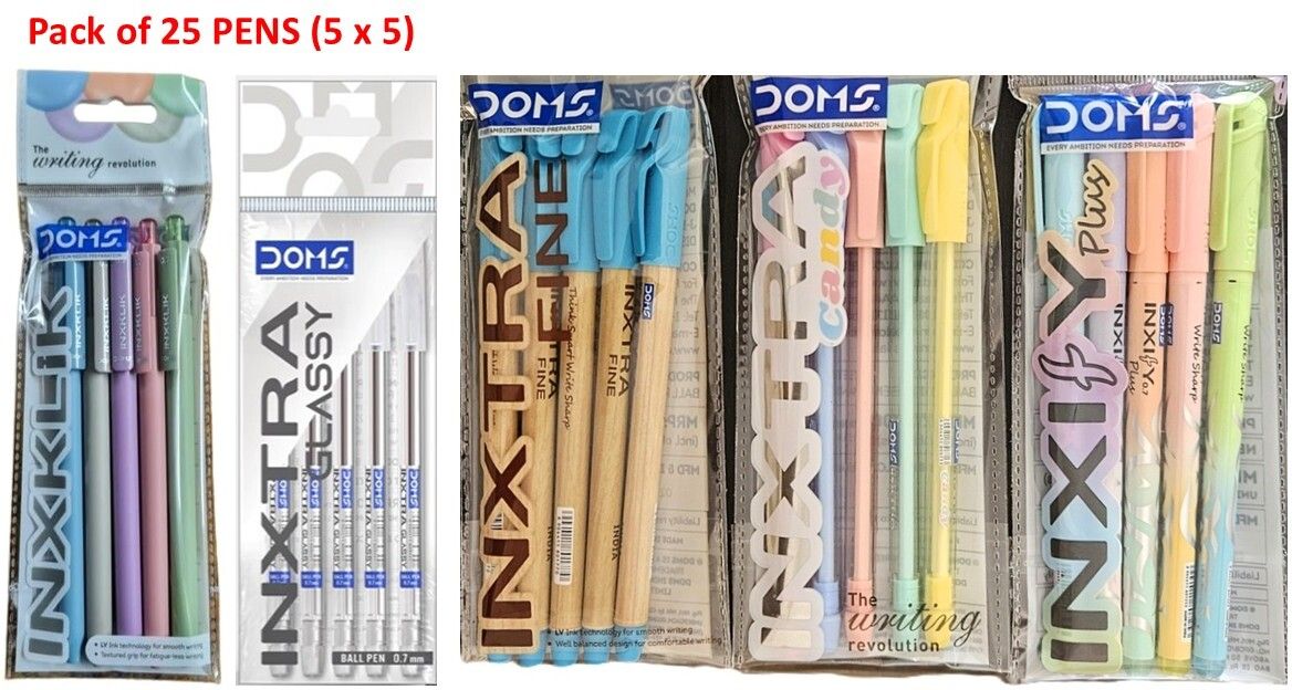 INXKLIK + INXTRA + INXIFY | 0.7mm Ballpen | Blue Ink | Pack Of 25 | Ball Pen