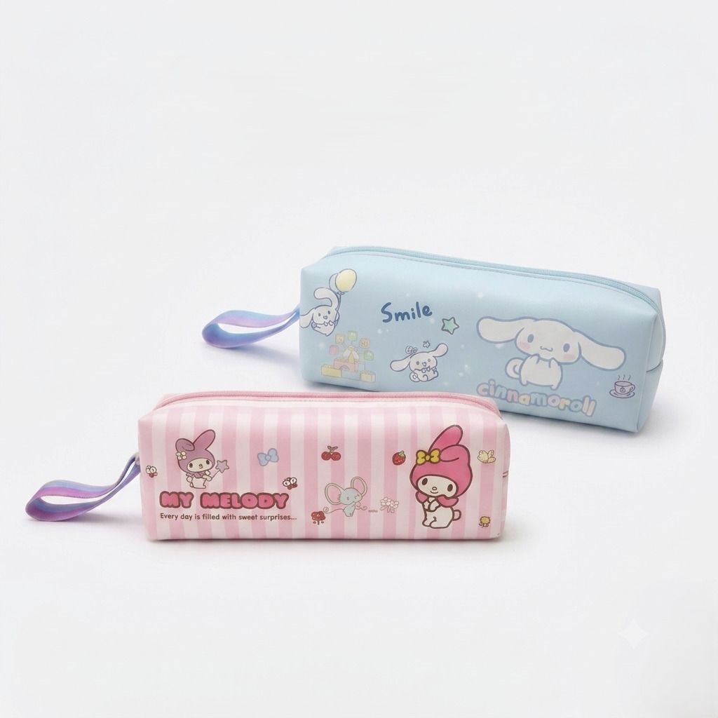 yokids Cute Cartoon PVC Zipper Pouch for Kids & Girls My Melody & Cinnamoroll Multipurpose Pencil Case, Makeup & Travel Organizer Art Polyester Pencil Boxes-picture-15
