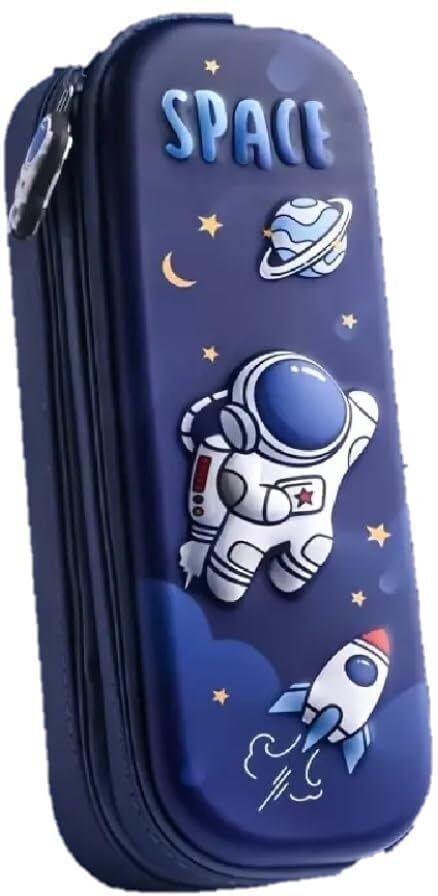 Space Theme Double Layer Eva Pencil Pouch School Stationery Pouch for kids 3D Art EVA Pencil Box-image-49