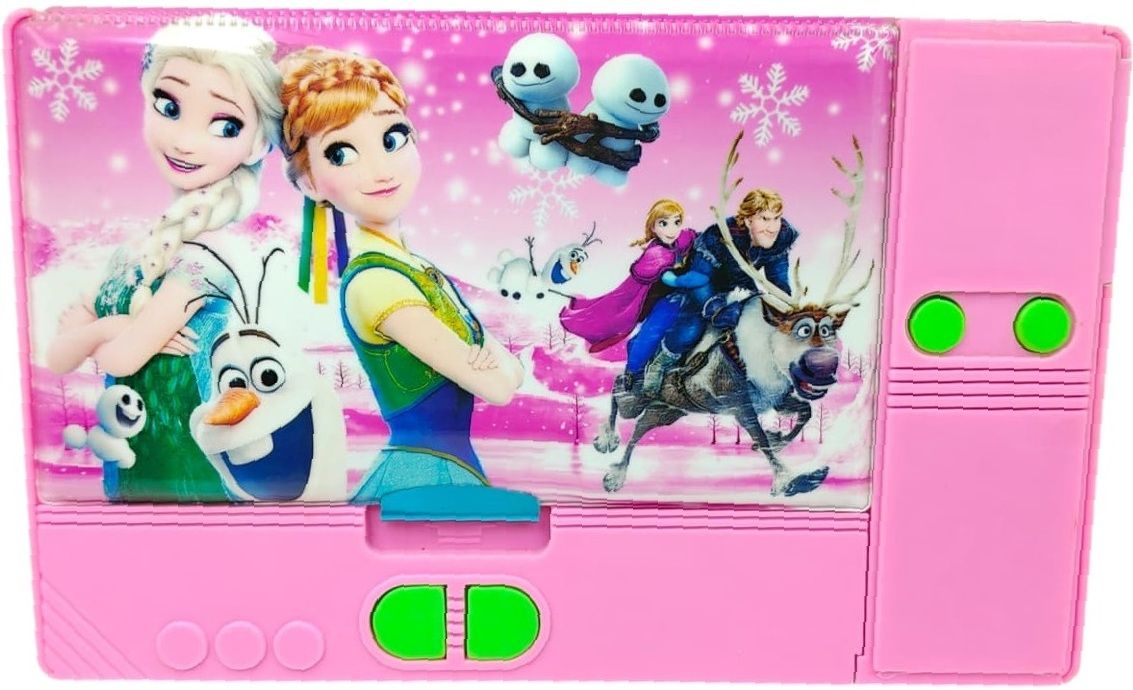 Cartoon Character Geometry Pencil Box Built-in Sharpener for Kids Art Plastic Pencil Box-image-33