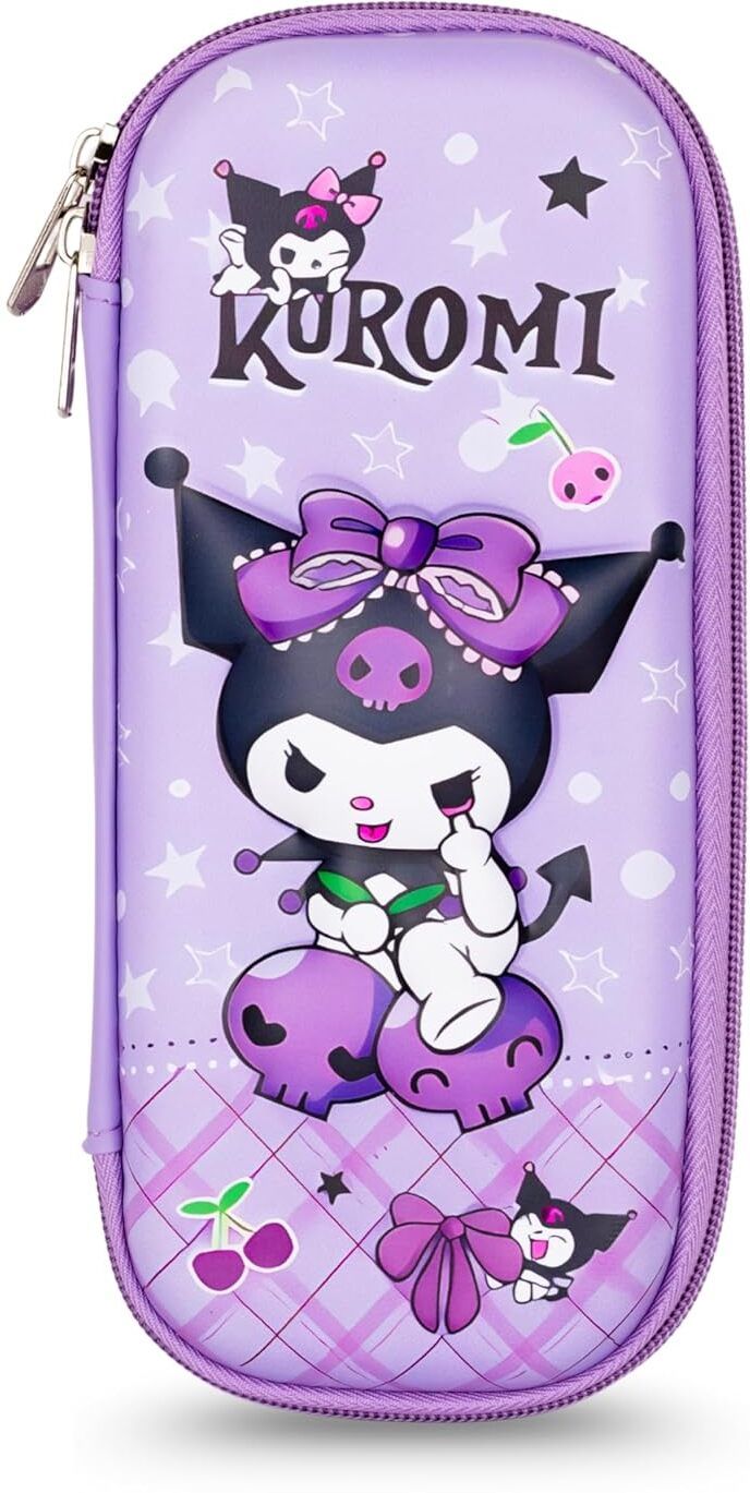 Kids Pencil Pouch for Girls Cute Kuromi Printed Pencil Box Art Polyester Pencil Box-image-17