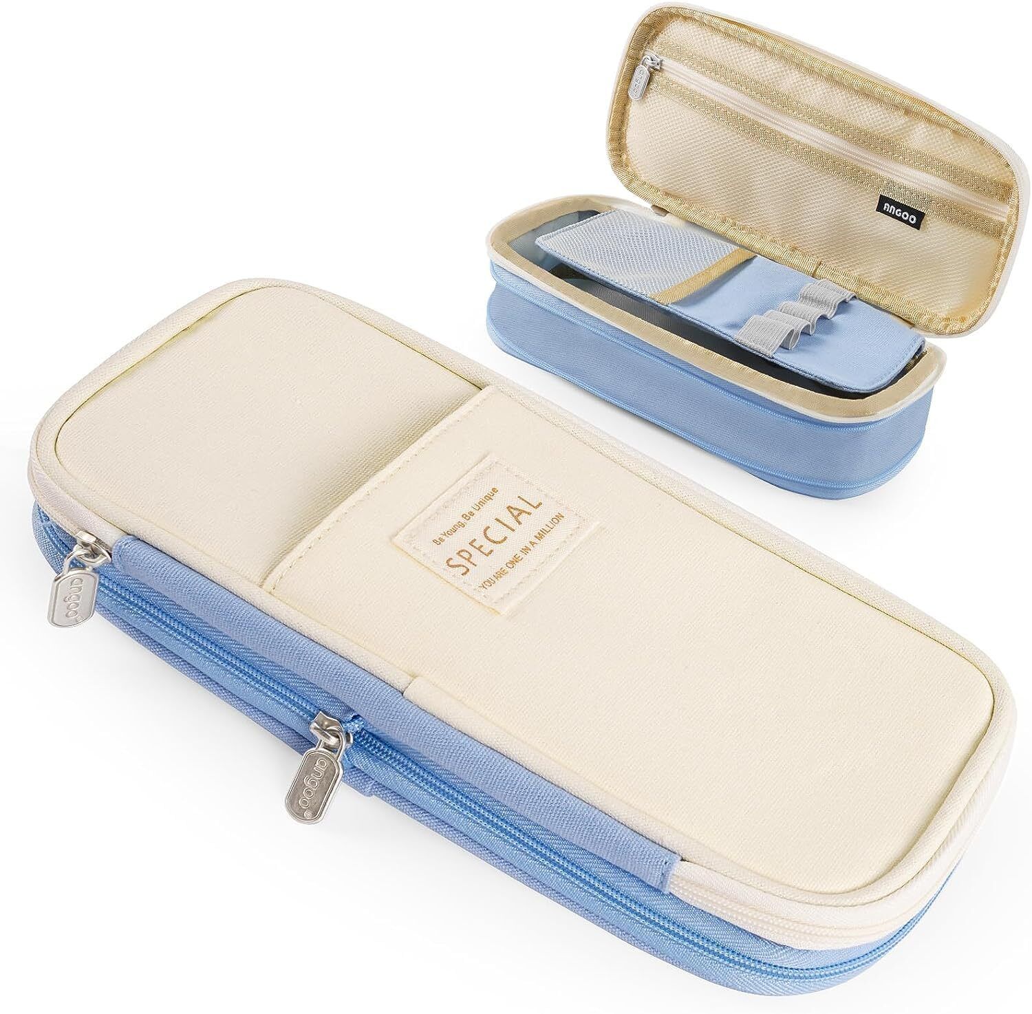HR INTERNATIONAL Big Capacity Pencil Pouch Pen Case Large Storage Art Canvas Pencil Box-image-28