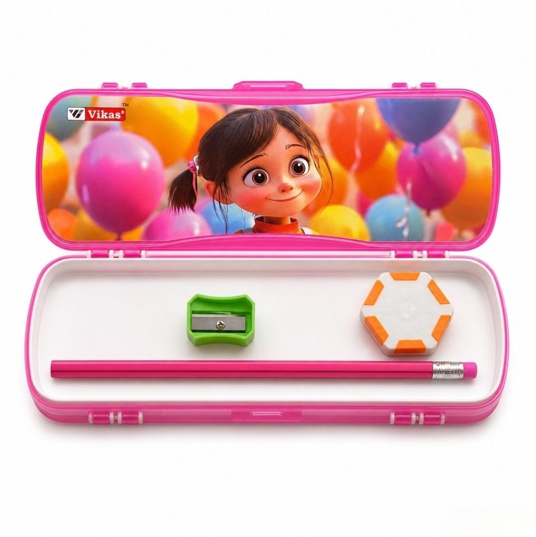 Priencess Doll Design Art Plastic Pencil Box-image-0