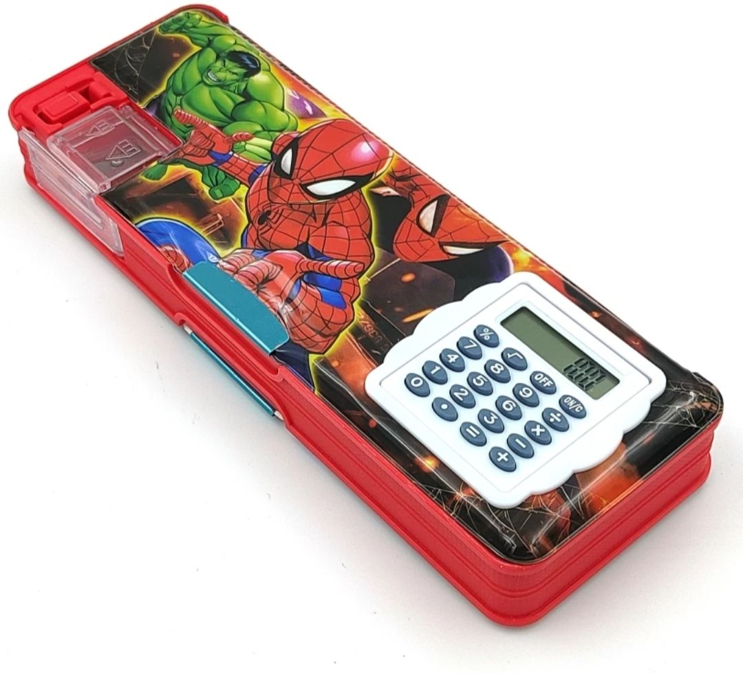 Calculator geometry Spiderman Art Plastic Pencil Box-image-29