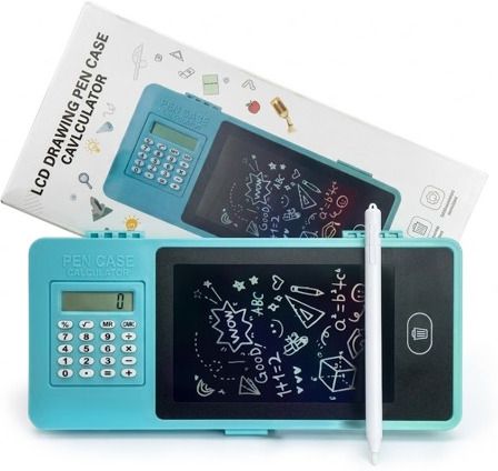 LCD Writing Pad Pencil Box with Calculator 1 Art Plastic Pencil Box-image-7
