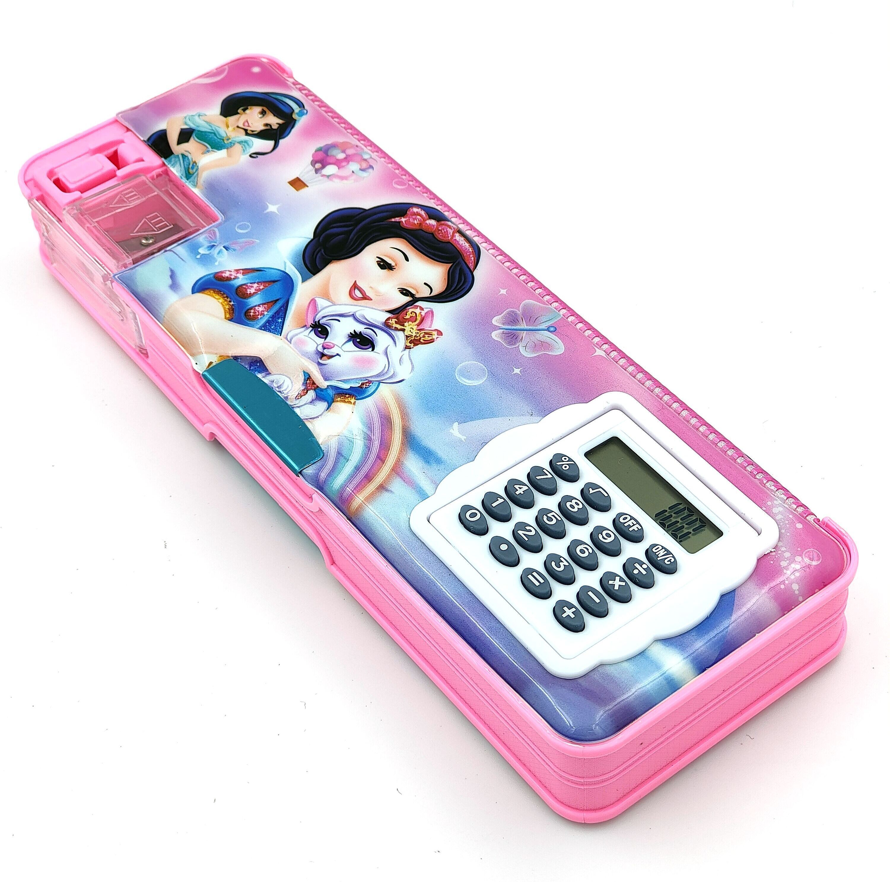 maroosh Princess Pencil Box with Notebook Stickers For Kids Princess Designed Art Plastic Pencil Box-picture-37