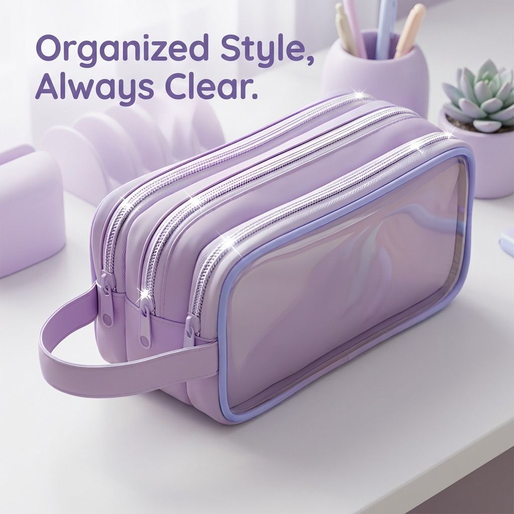 001 Premium Transparent Pencil Pouch Art Polyester Pencil Box-image-27