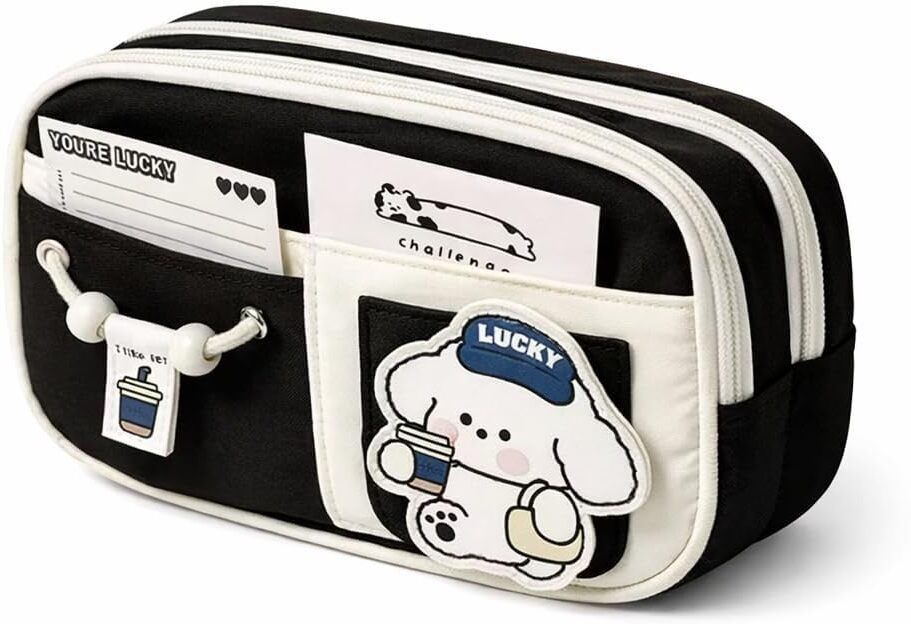 Kawaii Cute Pencil Case for Students. Large Capacity Multi-Pocket Pencil Pouch Cartoon Theme Art Polyester Pencil Box-image-16