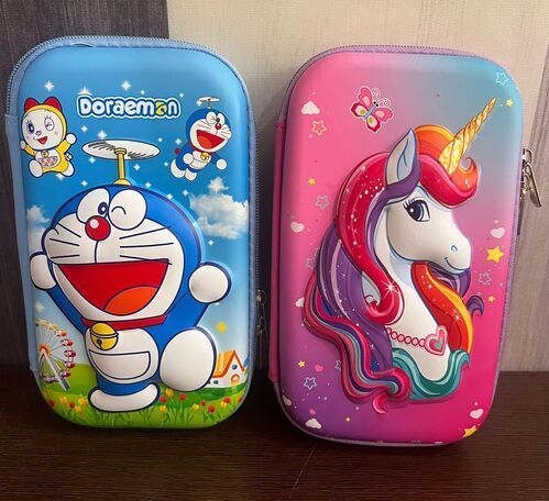 (Combo of 2) 3D Doremon & Unicorn Pouch. Large Capacity Pencil Case 2 Art EVA Pencil Boxes-image-29