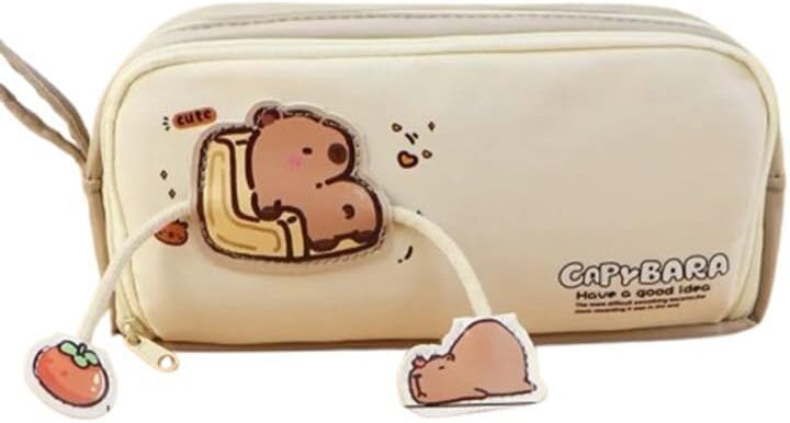 capybara pouch Capybara Cartoon Art Polyester Pencil Box-image-31
