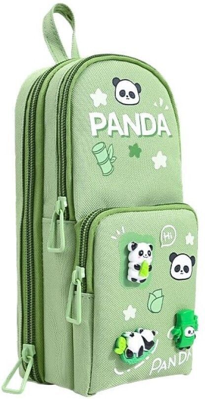 the gentlewell Trendy 6-Pocket Large Capacity Canvas Schoolbag Shape Pencil Case, Spacious Stationery Holder with Zipper Closure for Girls,Boys&Students, RP1324 Art Polyester Pencil Box-picture-15