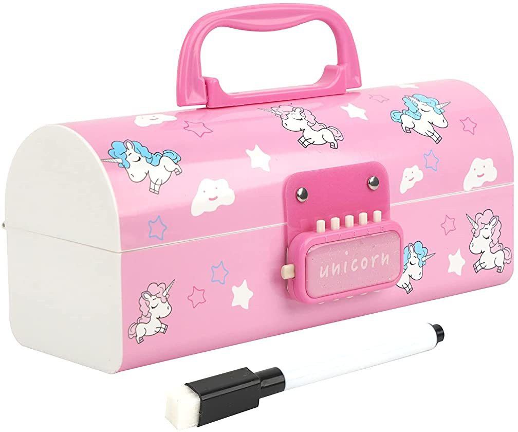 shoppingkart Suitcase Style Password Lock Pencil Case Cartoon Art Plastic Pencil Box-picture-27