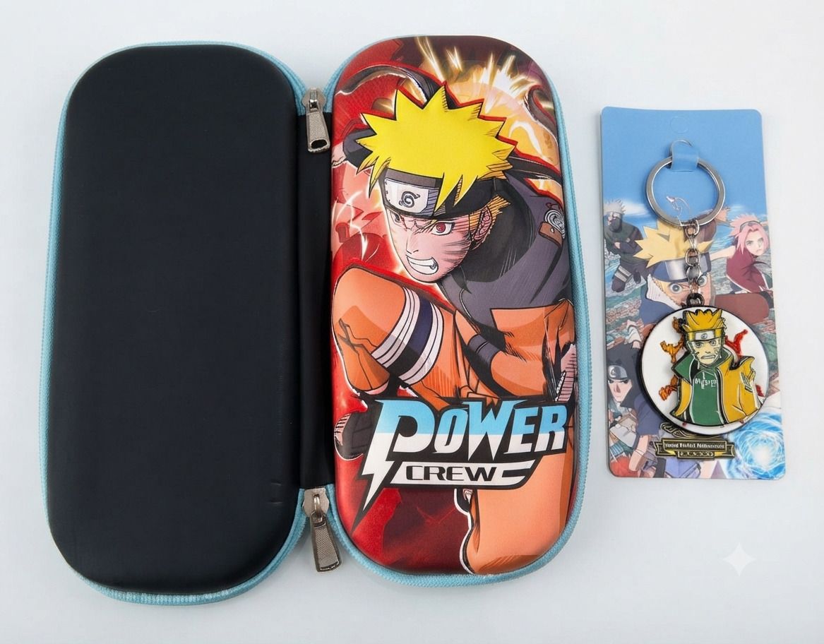 zizi Naruto Pouch & Naruto Spinner Keychain – Durable, Stylish Organizer Pencil Box 1 Art EVA Pencil Box-picture-32