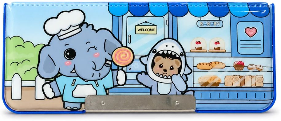 blluex Multi-Compartment Pencil Case - Lightweight School Stationery Box for School The Bakery Buddies (Blue Theme) Art Plastic Pencil Box-picture-11