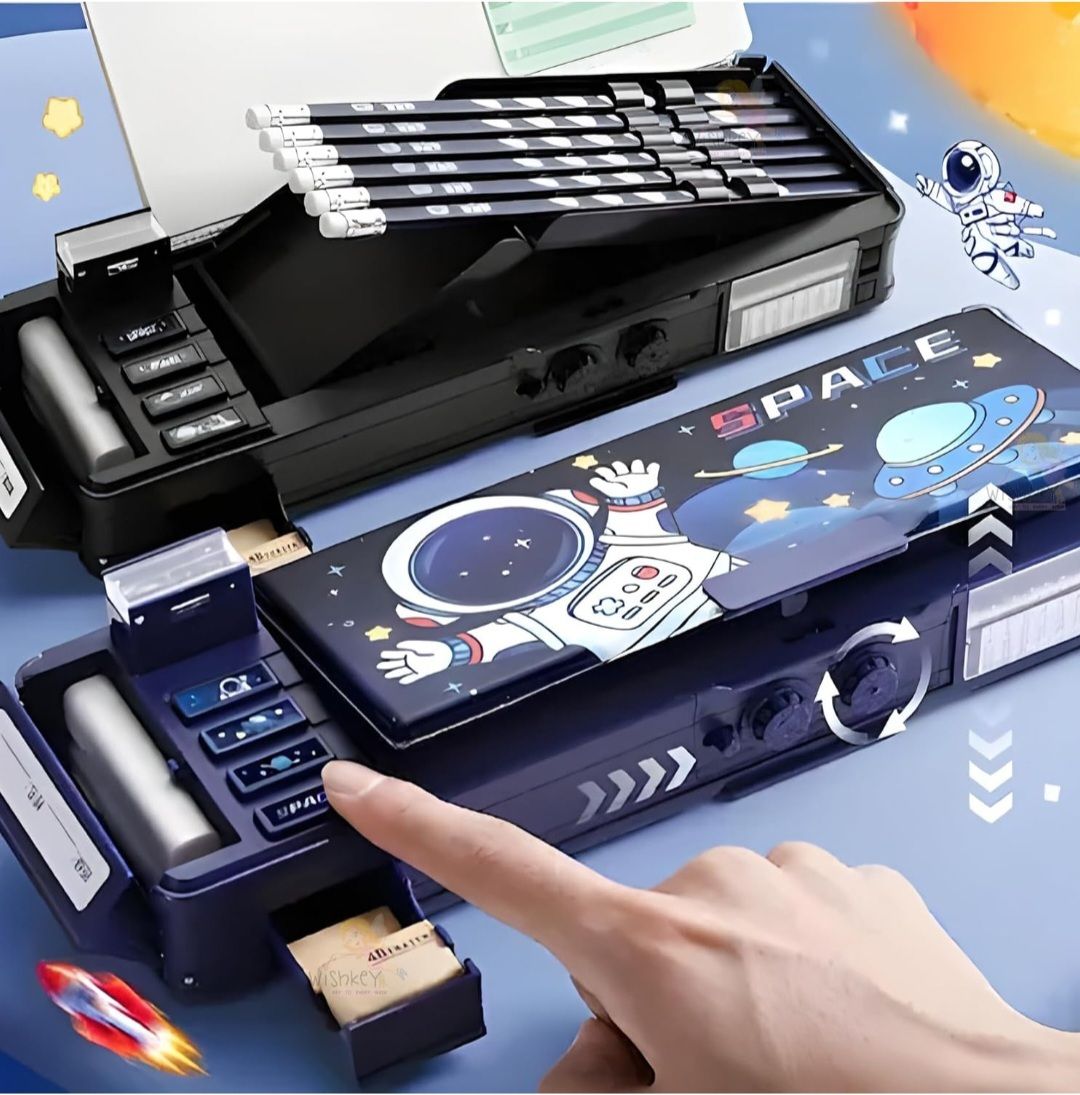 Space Astronaut Theme Space Astronaut Theme Art Plastic Pencil Box