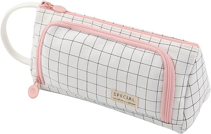 Pencil Pouch, Pen & Pencil Pouch for School 2 Compartment Pencil Case Stationary Geometry Box