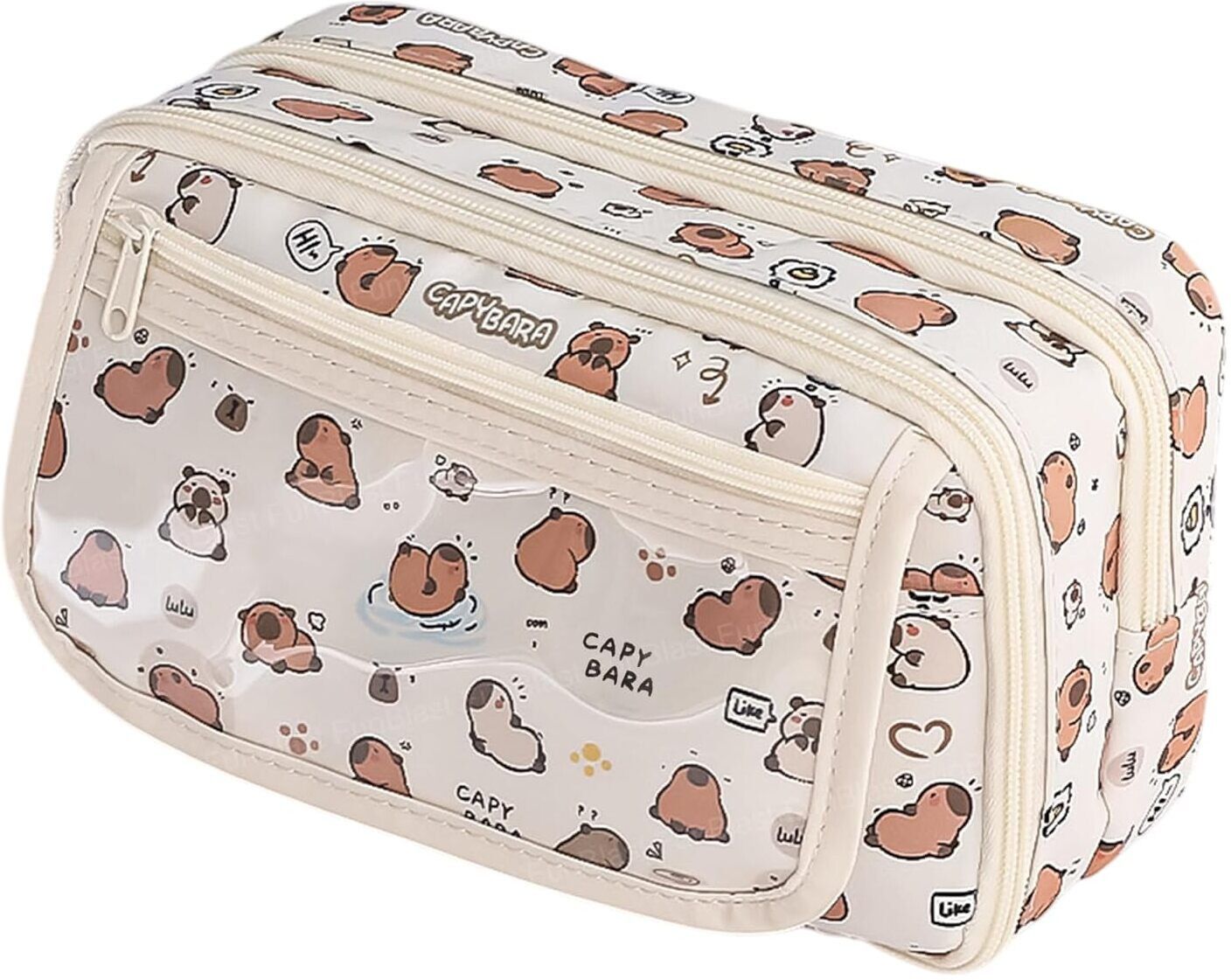 funblast Pencil Pouch for Girls, Kawaii Pencil Pouch | Capybara Pencil Pouch for Kids | Multipurpose Zipper Pouch Art Polyester Pencil Box-picture-12