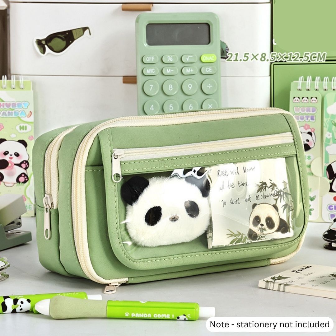 a r international Cute Large Capacity Pencil Case with Fluorescent Pen & Accessories | Multi-Compartment Stationery Organizer Pouch for School & Office Use Art Polyester Pencil Box-picture-21