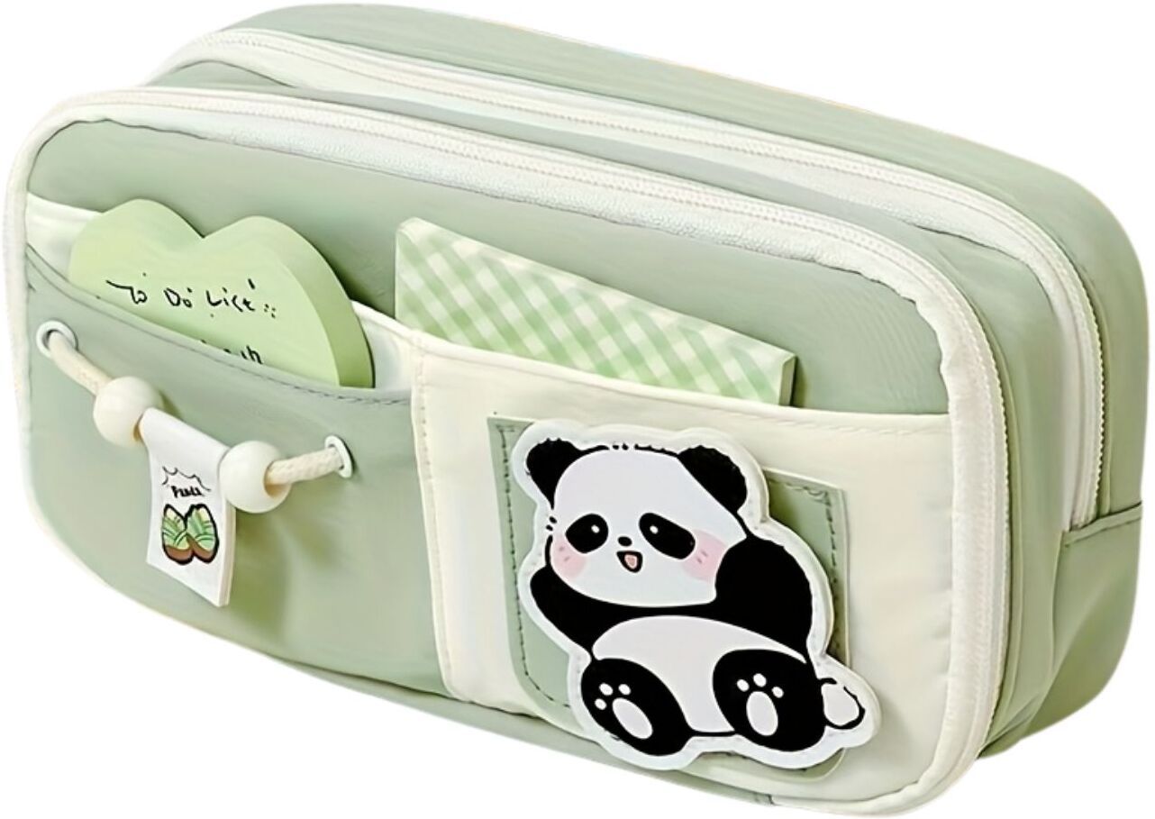 voroly Large Capacity Pencil Box for Girls & Boys, 3 Compartments Pen & Pencil Pouches Aesthetic Stationery Pencil Pouch for School Kids College Students Gift Art Polyester Pencil Box-picture-12