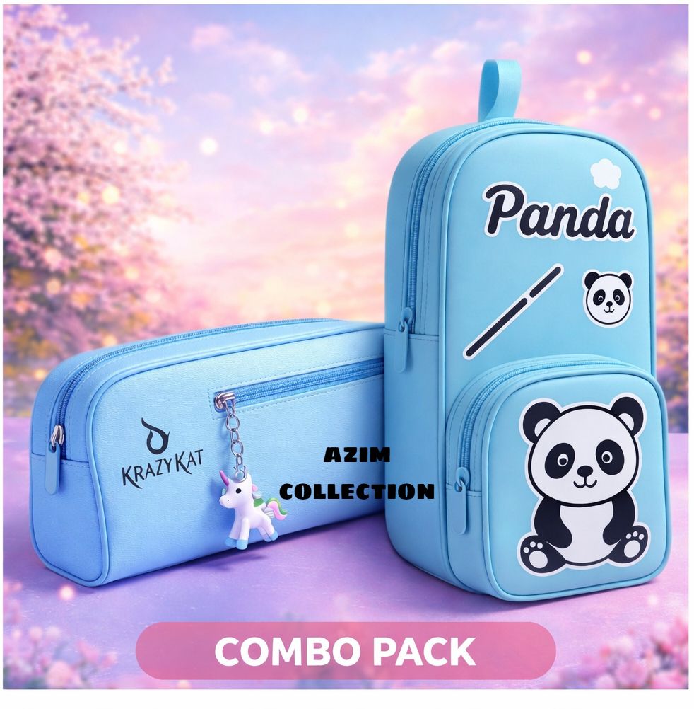 pencil pouch/case panda designed, zipper, 3 pockets Art Artificial Leather Pencil Boxes-image-42