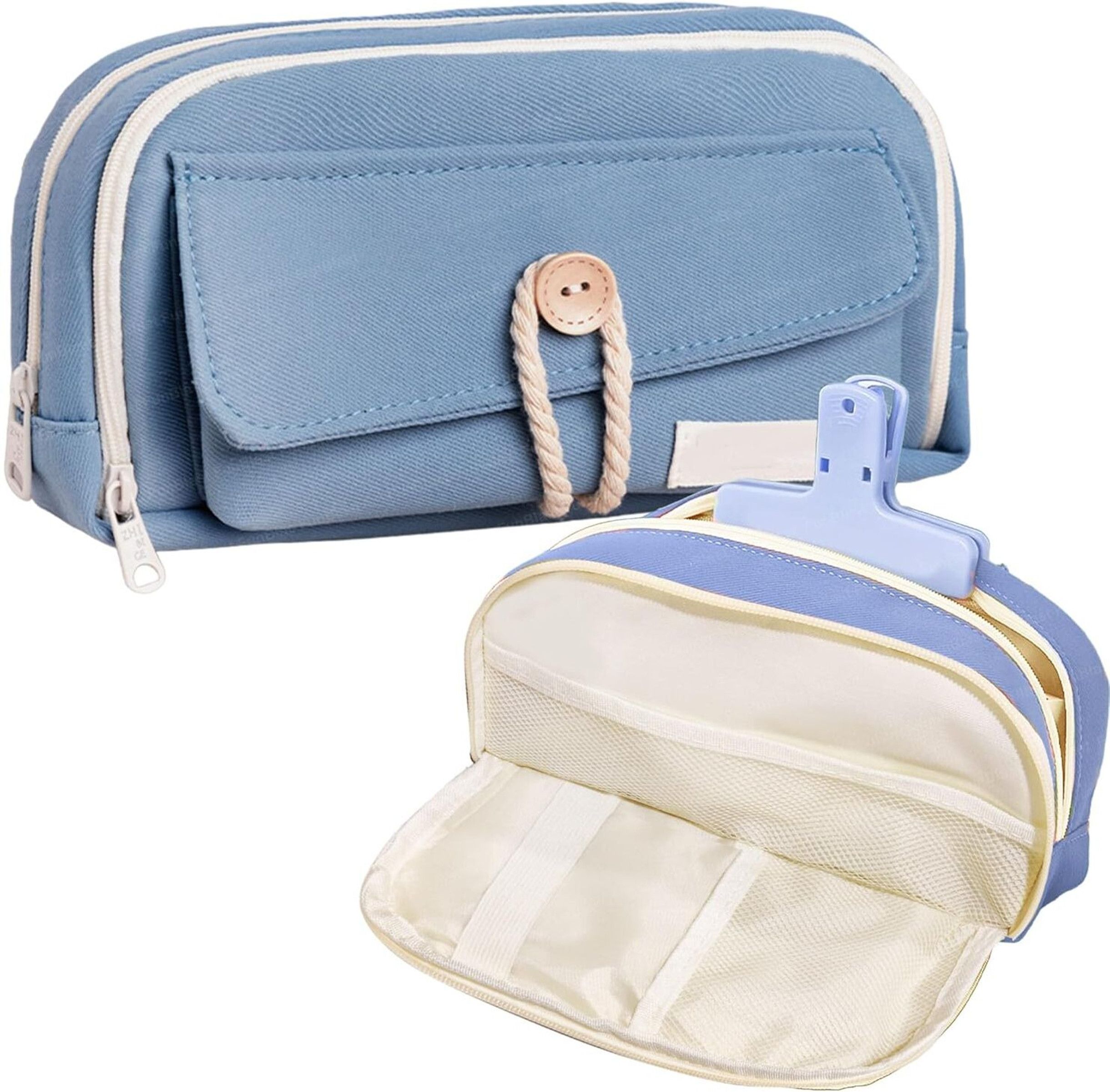 Pencil Case Pencil Pouch for College Student solid Art Canvas Pencil Box Aesthetic Pencil Case Organizer, Multipurpose Zipper Pouch for Kids & Adults Art Polyester Pencil Box-image-39