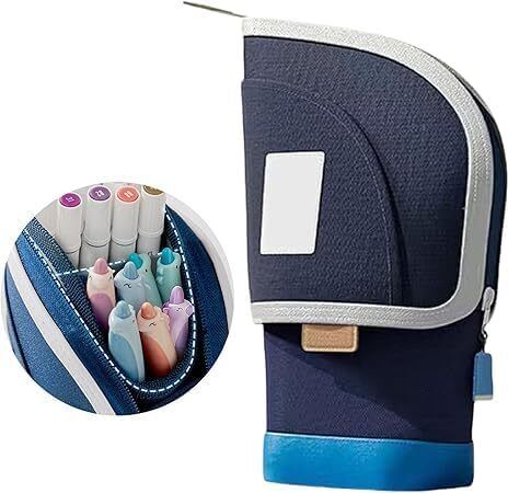 School Stationery Collection Standing Pencil Case, Foldable Design, Cartoon Style, School Supplies Art Polyester Pencil Box-image-3