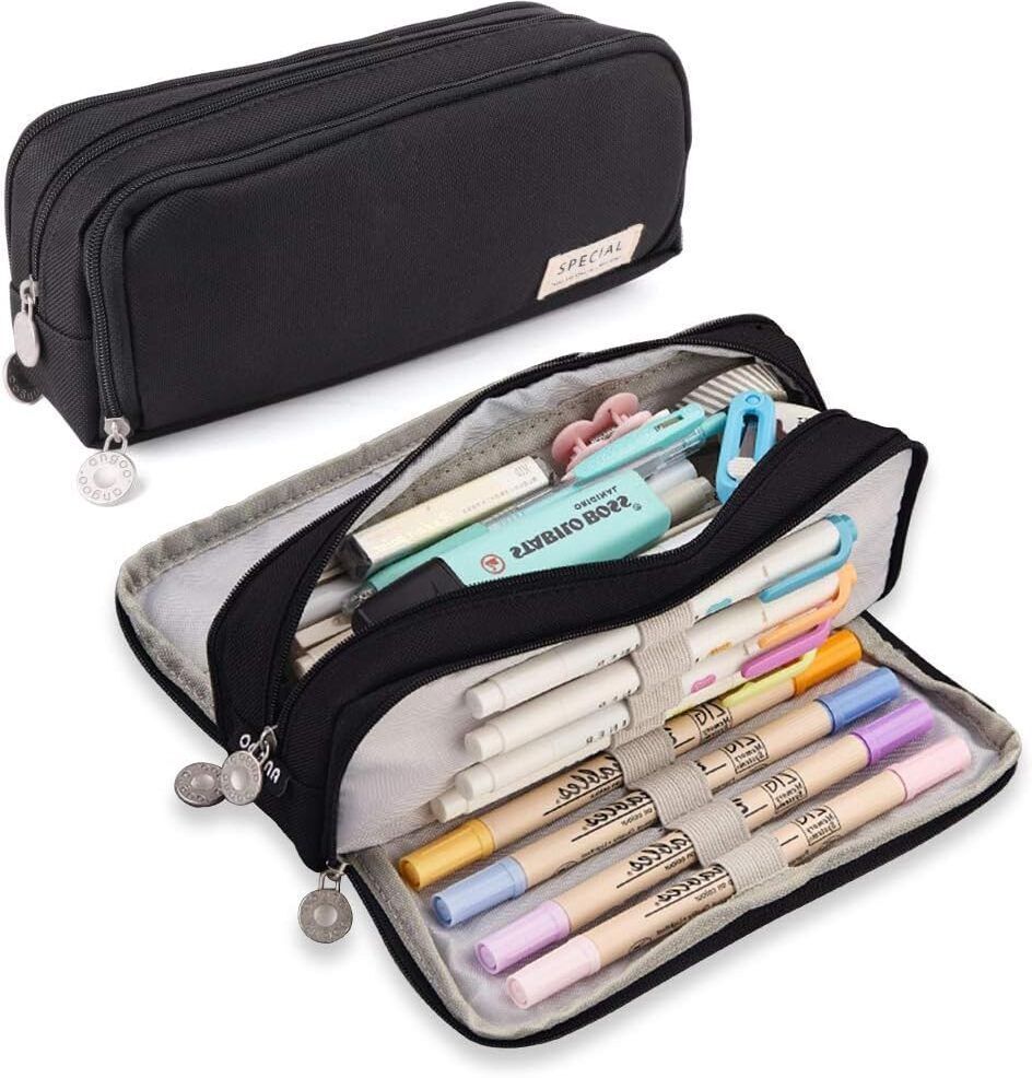 HR INTERNATIONAL Canvas Large Pencil Pouch for Girls & Boys, 3 Compartments Pen & Pencil box Art Canvas Pencil Box-image-19