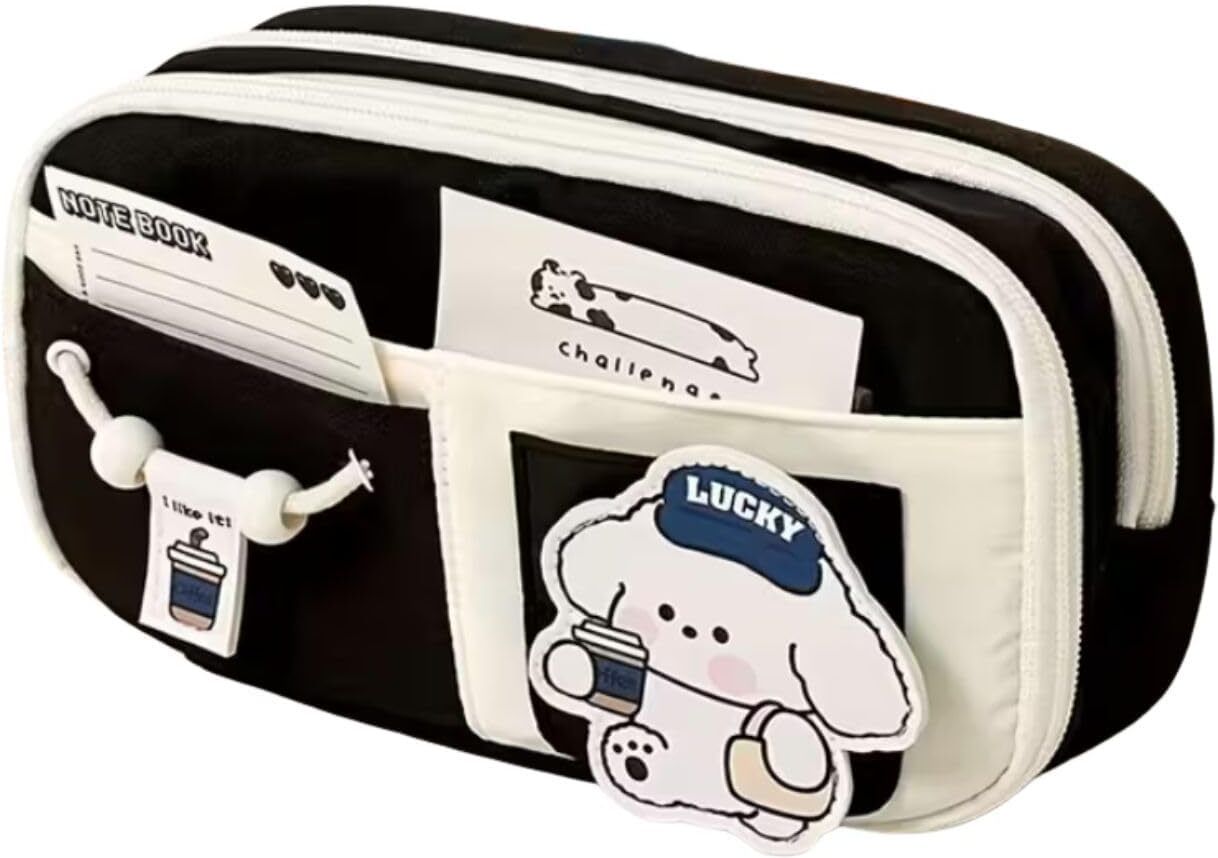 priyumart Lucky Bear Collection Cartoon Print, Kawaii Design, Bear Character, Cute Print Art Polyester Pencil Box-picture-36