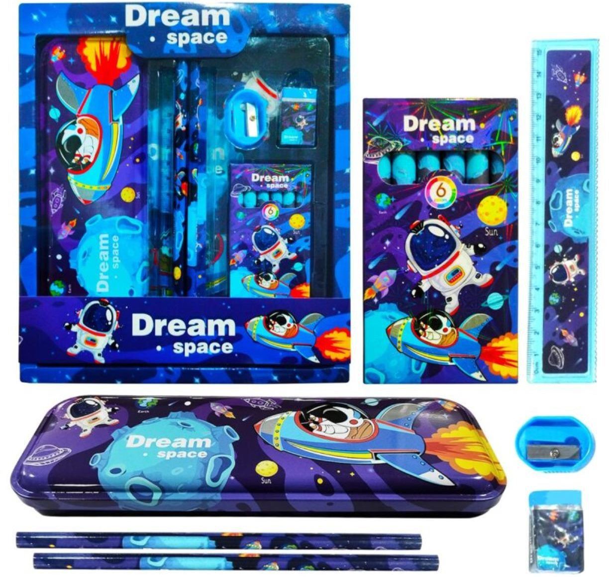 Astronaut School Set Dream Space Art Metal Pencil Box-image-47