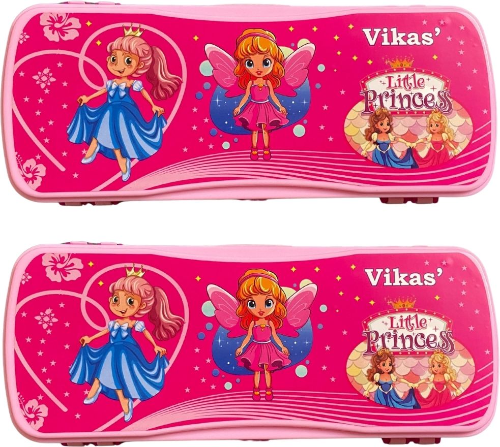 Vikas Maxo Box Girl Doll Little Princess Graphic Theme Art Plastic Pencil Boxes-image-33