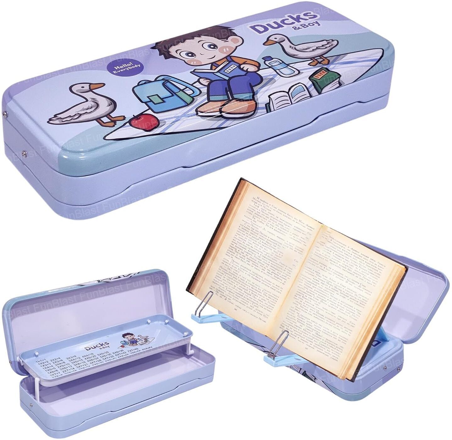 Metal Pencil Case | Double Layer Pencil Case with Book Stand Birthday Return Gift's for Boys & Girls Art Metal Pencil Box-image-43