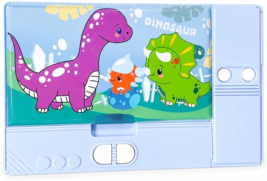 Multi-Compartment Pencil Case - Lightweight School Stationery Box for School Dinosaur Family Art Plastic Pencil Box-image-44
