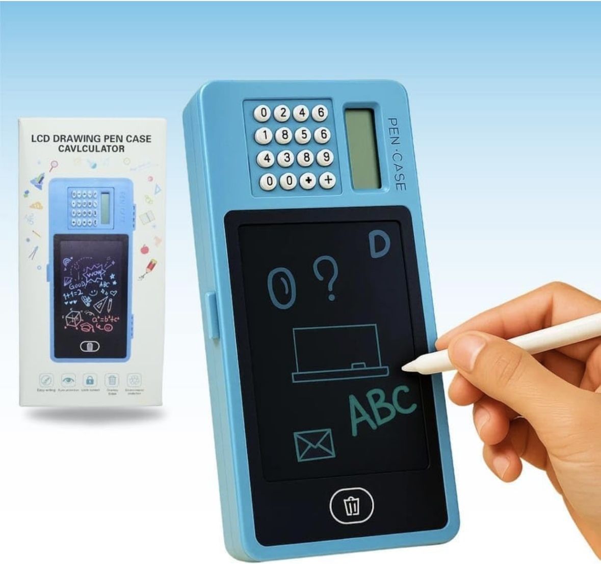 snuggle boxes LCD Writing Tablet Pencil Box With Calculator & Screen Lock Slate for Kids-picture-10