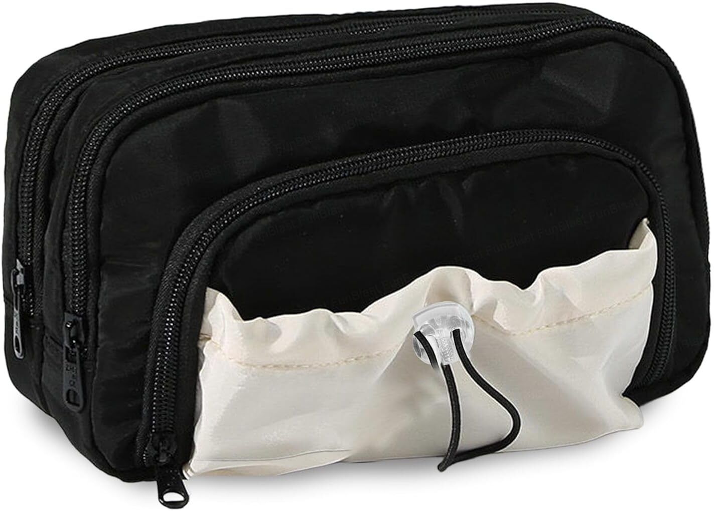 Polyester Pencil Pouch for Boys,Girls-School College Students Pen Holder Pouches Multiple Compartment Zipper Pouch with Drawstring Pocket Return Gift for Kids Art Canvas Pencil Box-image-8