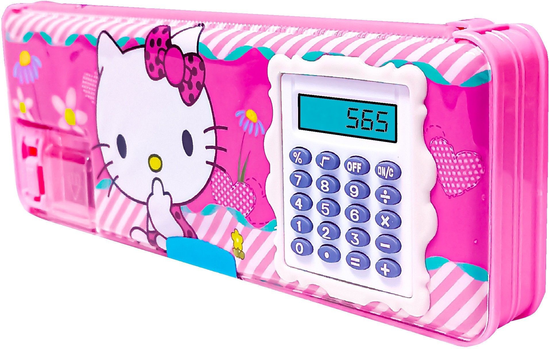 Hello kitty Calculator Art Plastic Pencil Box HelloKitty for Kids Pencil box will intereset your child, Magnetic, A Jombo Pencil Box, (set of 1 , Pink) Art Plastic Pencil Box-image-46