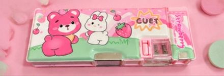 Cute Cartoon Series Cartoon, Strawberry, Cute Animals, Printed Design Art Plastic Pencil Box-image-38