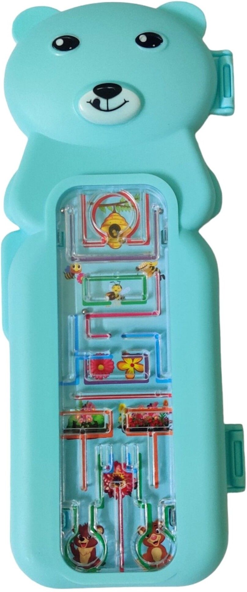 gift collection Teddy Shape Pencil Box For School Kids With Game On Top Teddy Art Plastic Pencil Box-picture-26