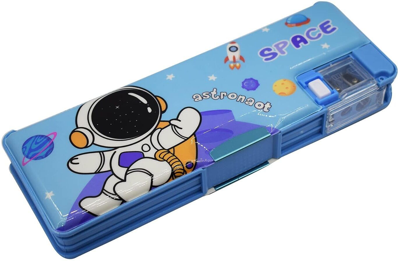 Multipurpose Pencil Box with LED Light/Lamp Dual Sharpener for School Kids Art Plastic Pencil Box-image-12