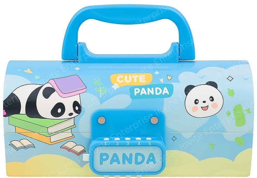 shivom Panda Pencil Case with Password Lock Suitcase Style Multi Layer Organizer Panda Art Plastic Pencil Box-picture-34