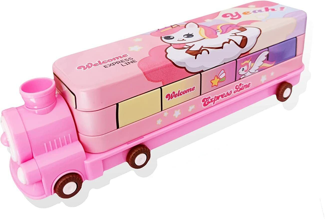 inasan 1 PINK TRAIN, GEOMETRY BOX Art Metal Pencil Box-picture-28