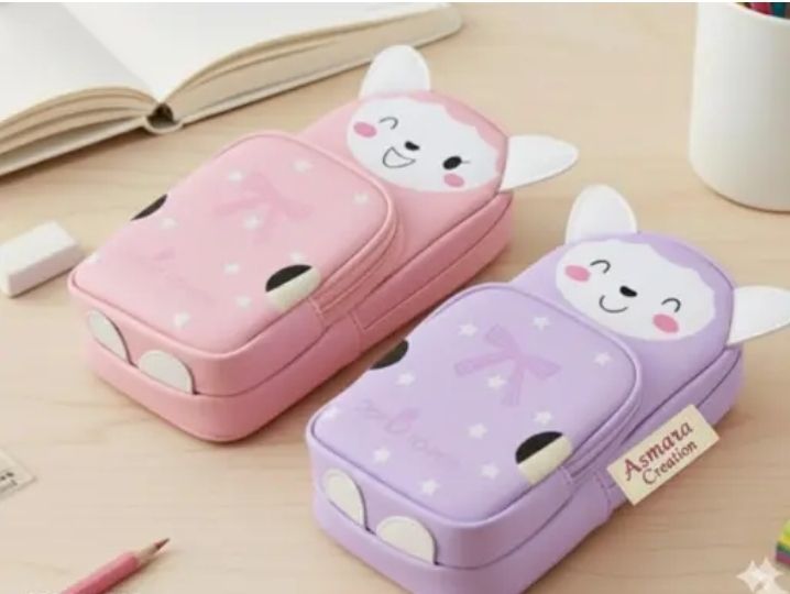 Pencil pouch Panda printed Art Artificial Leather Pencil Boxes-image-26