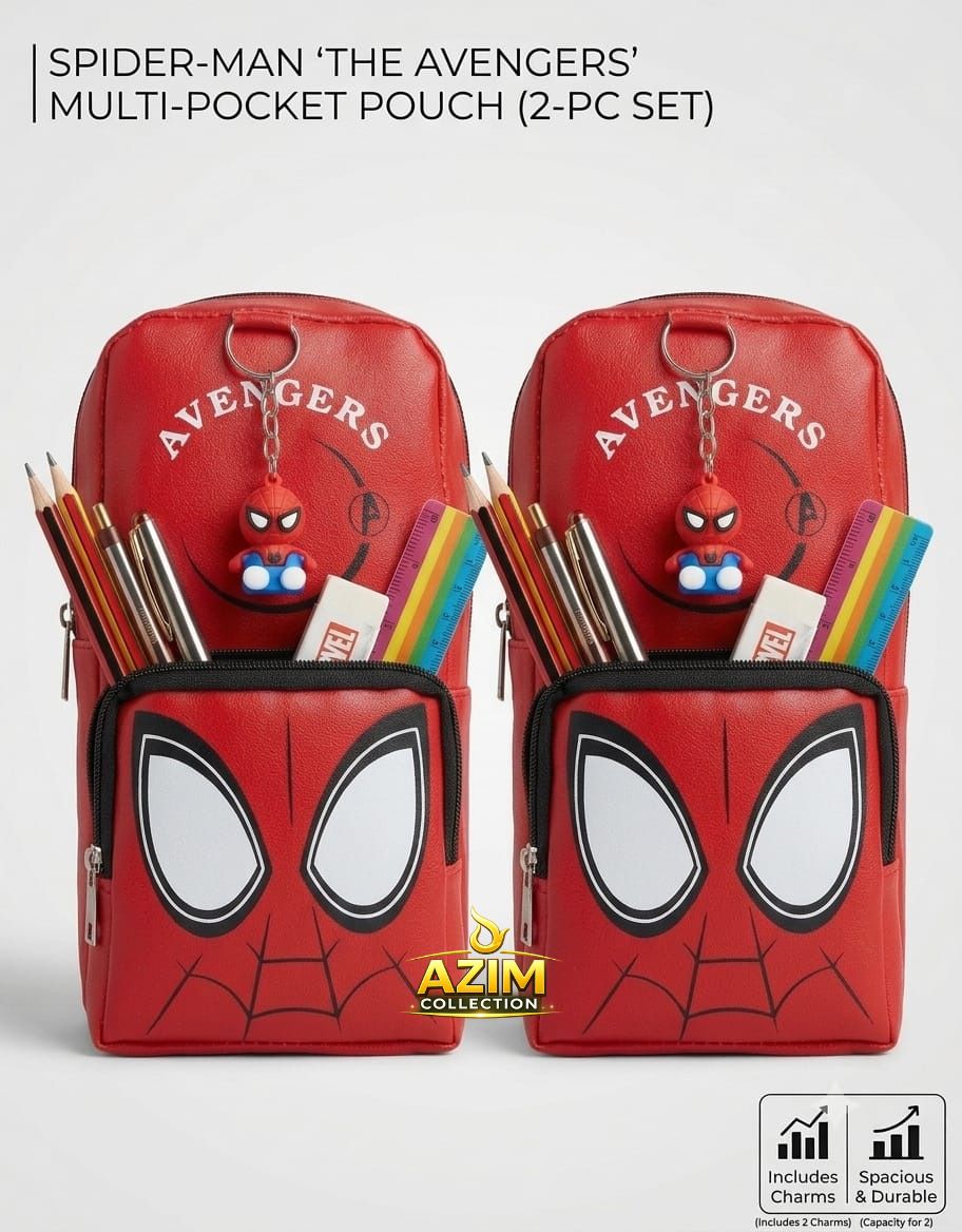 azim collection pouch spiderman theme, zipper, soft material Art Artificial Leather Pencil Boxes-picture-18