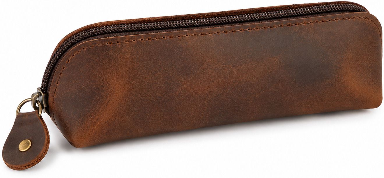 001 vintage Art Pure Leather Pencil Box-image-40