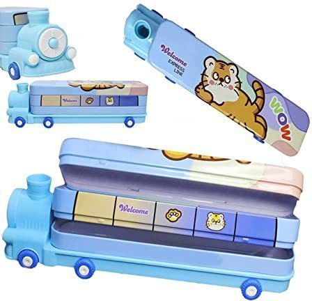 graceous 1 TRAIN BUS Art Metal Pencil Box-picture-0